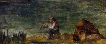 Paul Cezanne Painting - El pescador en las rocas Paul Cezanne